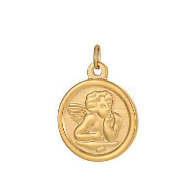 Angel Charms 304 Stainless Steel Pendants STAS-OY004-34G-1