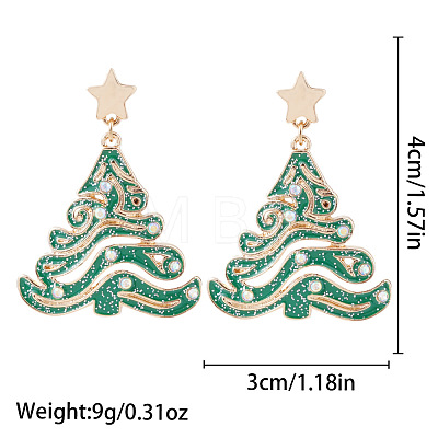 Christmas Alloy Dangle Stud Earrings FS-WG10992-16-1