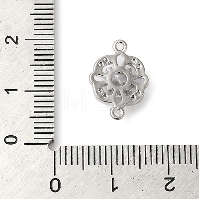 Brass Pave Clear Cubic Zirconia Connector Charms X-KK-G503-32P-1