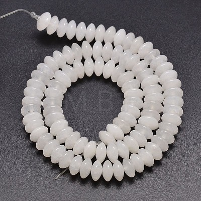Rondelle Natural White Jade Beads Strands G-P109-23-1