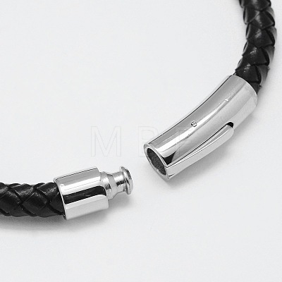 Braided Leather Cord Bracelets BJEW-I200-13-1