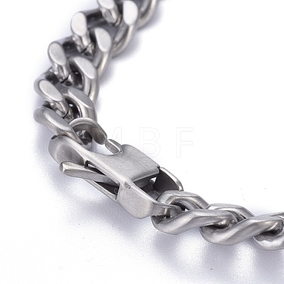 Religion 304 Stainless Steel Cuban Link Chain Bracelets BJEW-P263-H01-P-1