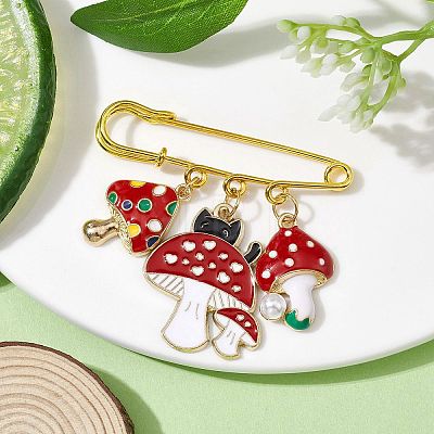 Mushroom Enamel Charms Brooch JEWB-BR00153-01-1