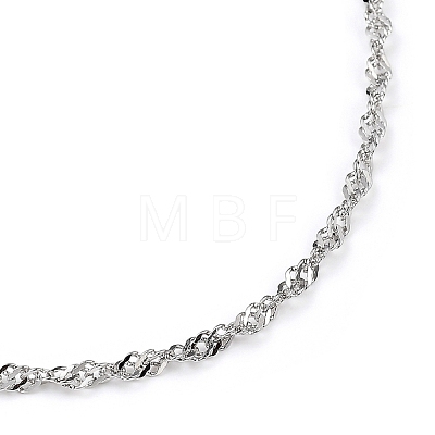 304 Stainless Steel Singapore Chain Necklaces NJEW-JN02930-01-1