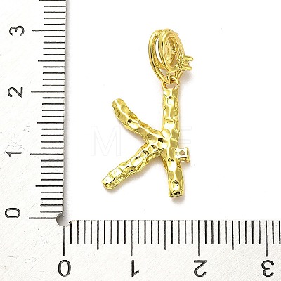 Rack Plating Brass Micro Pave Cubic Zirconia European Dangle Charms KK-L210-015G-K-1