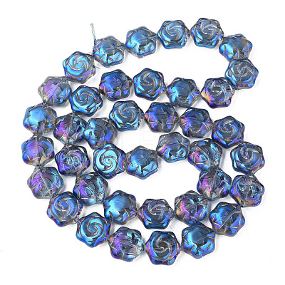 Electroplate Glass Beads Strands EGLA-N008-018-A02-1