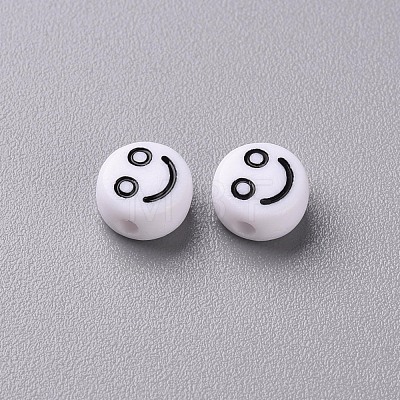 Opaque White Acrylic Beads MACR-N008-42-C01-1
