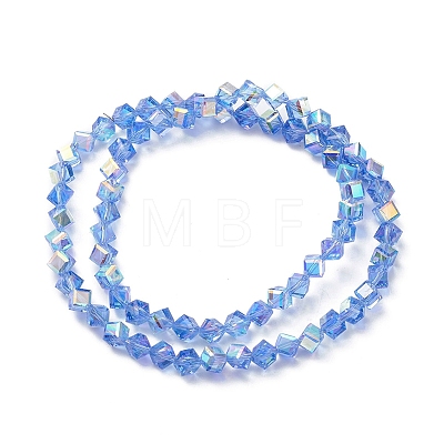 Electroplate Transparent Glass Beads Strands EGLA-K015-03C-1