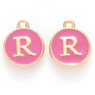 Golden Plated Alloy Enamel Charms ENAM-S118-08R-1