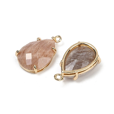 Natural Sunstone Faceted Pendants G-K347-05G-08-1