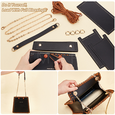 DIY Trapezoid PU Leather Knitting Crochet Bags DIY-WH0325-16-1