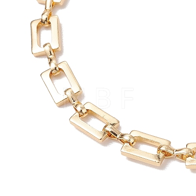 Brass Rectangle Link Chain Bracelets for Women Men BJEW-JB11458-01-1