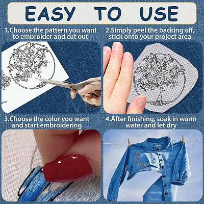 Non-Woven Embroidery Aid Drawing Sketch DIY-WH0538-009-1
