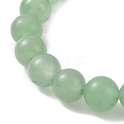 Natural Green Aventurine & Alloy Buddha Head Beaded Strech Bracelets BJEW-JB09420-04-1