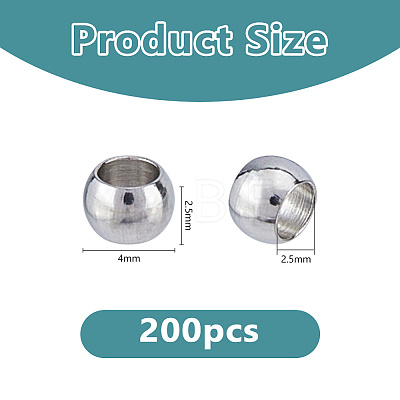 Stainless Steel Beads STAS-DC0017-49B-1