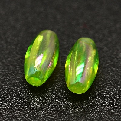 AB Color Plated Rice Electroplated Eco-Friendly Transparent Acrylic Beads X-PACR-I002-35-1