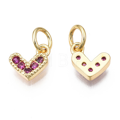 Brass Micro Pave Cubic Zirconia Charms KK-N227-33G-06-NF-1
