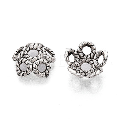 Tibetan Style Alloy Bead Caps TIBEB-T004-19AS-1