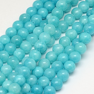 Natural Yellow Jade Beads Strands X-G-G598-6mm-YXS-28-1