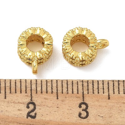 Brass Micro Pave Cubic Zirconia Tube Bails KK-U050-07G-1