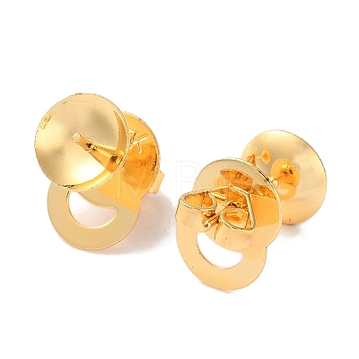 Rack Plating Brass Stud Earring Settings KK-F090-15G-02-1