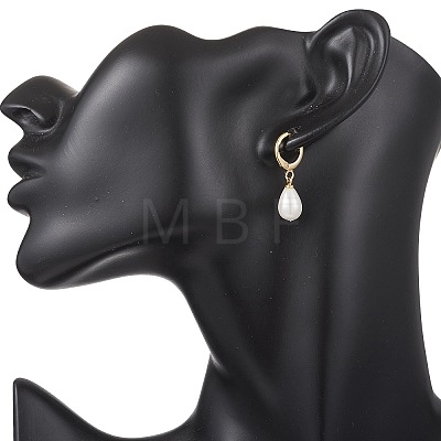 Shell Pearl Leverback Earrings EJEW-JE06905-1
