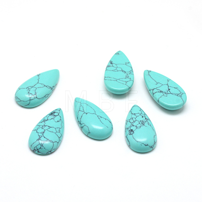 Dyed Synthetic Turquoise Gemstone Cabochons X-G-T024-15x30mm-04-1
