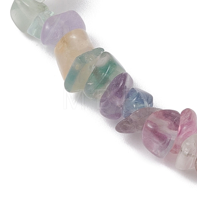 Natural Fluorite Chip Beads Stretch Bracelets for Women BJEW-JB10688-06-1