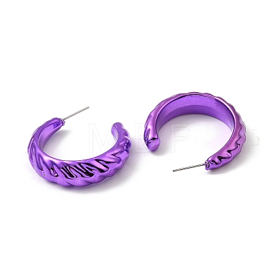Twist Ring Acrylic Stud Earrings EJEW-P251-24-1