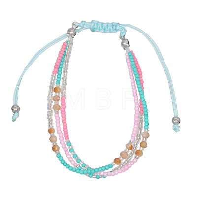 Glass Seed Beads Multi-strand Bracelets for Women PW-WGCDC20-04-1