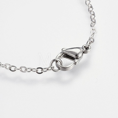 Brass Real Platinum Plated Cable Chains Charms Anklets AJEW-AN00231-03-1