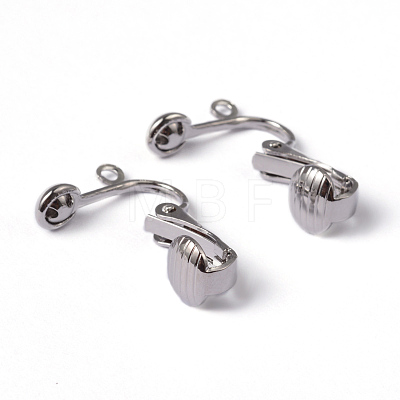 Iron Clip-on Earring Findings for Non-Pierced Ears X-EC141-NF-1