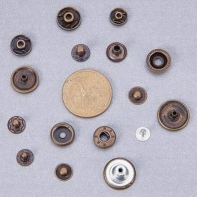 1Box Mixed Metal Jewelry Snap Fastener BUTT-WH0001-01-1