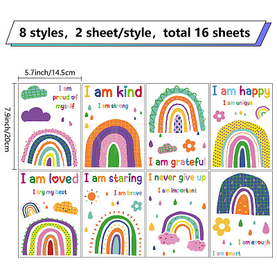 8 Sheets 8 Styles PVC Waterproof Wall Stickers DIY-WH0345-209-1