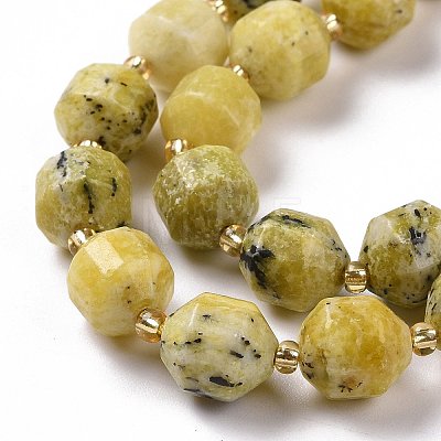 Natural Yellow Sopt Jade Beads Strands G-G990-F08-1
