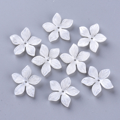 5-Petal Cellulose Acetate(Resin) Bead Caps KY-N006-02-B02-1