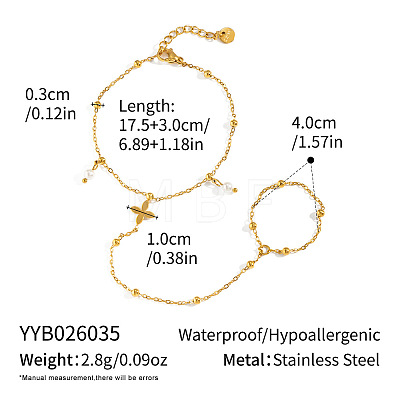 Saint Patrick's Day 304 Stainless Steel Four-Leaf Clover Slave Bracelets XA8249-1