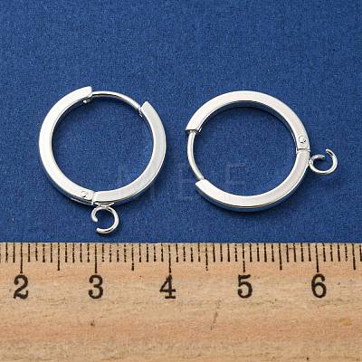 201 Stainless Steel Huggie Hoop Earrings Findings STAS-A167-01D-S-1