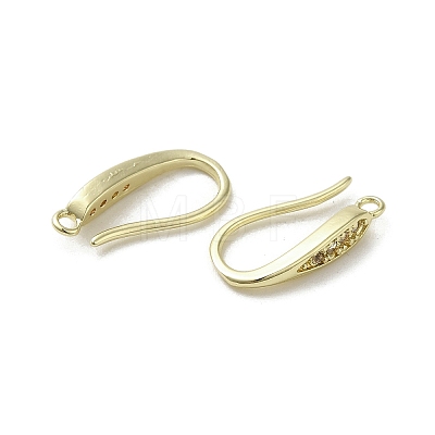 Brass Micro Pave Cubic Zirconia Earring Hooks KK-C048-14F-G-1