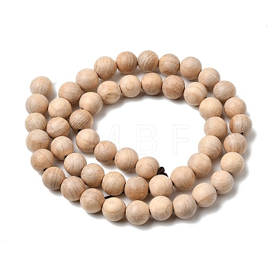 Natural Wood Beads Strands WOOD-B011-01A-8mm-1