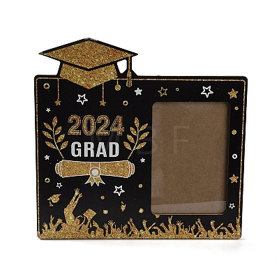 Graduate Theme Wood with Acrylic Rectangle Picture Frame AJEW-D069-01B-1