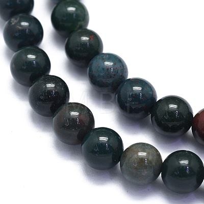 Natural Bloodstone Beads Strands G-K310-C04-6mm-1