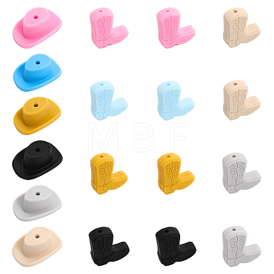 18Pcs 12 Style Silicone Beads SIL-CA0001-90-1