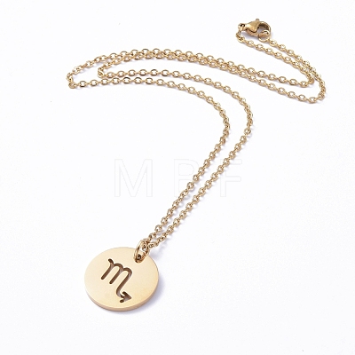 304 Stainless Steel Pendant Necklaces NJEW-E147-05G-1