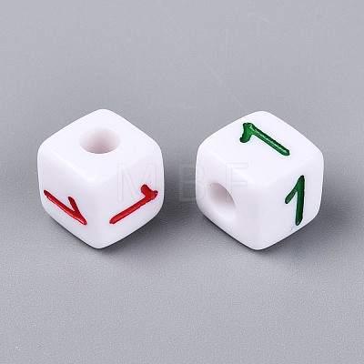 Opaque Acrylic European Large Hole Beads SACR-N020-01A-02-1