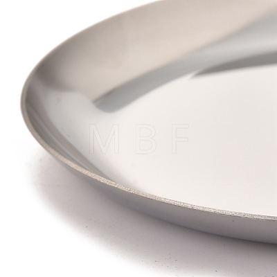 Flat Round 430 Stainless Steel Jewelry Display Plate STAS-P289-01P-1