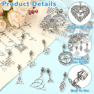 22Pcs 11 Style Alloy European Dangle Charms PALLOY-YW00226-1