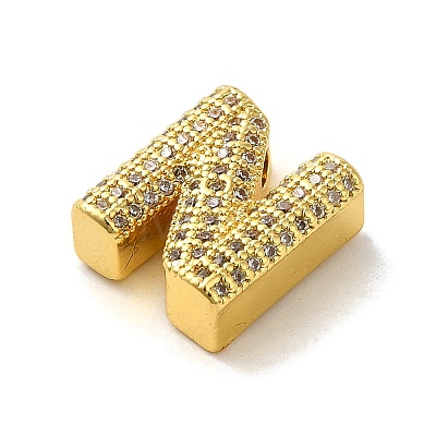 Brass Micro Pave Clear Cubic Zirconia Charms ZIRC-C009-01G-N-1