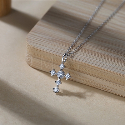 925 Sterling Silver Micro Pave 5A Clear Cubic Zirconia Pendants SE-CBA9BBC-05P-1