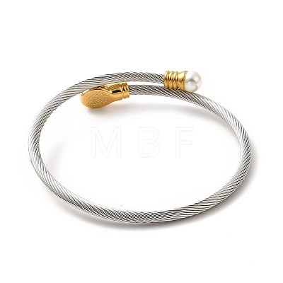 304 Stainless Steel Twist Rope Cuff Bangle BJEW-P283-18M-1